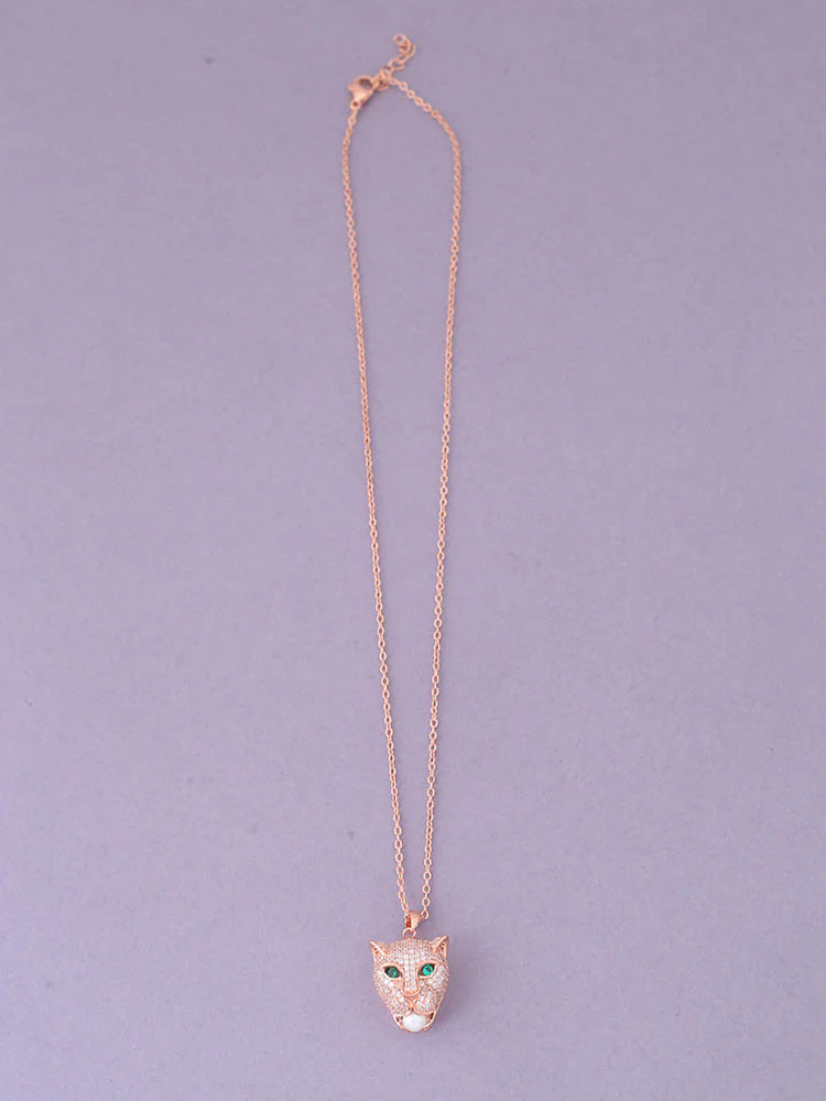 Rose Gold Panther Pendant Necklace - Image 3