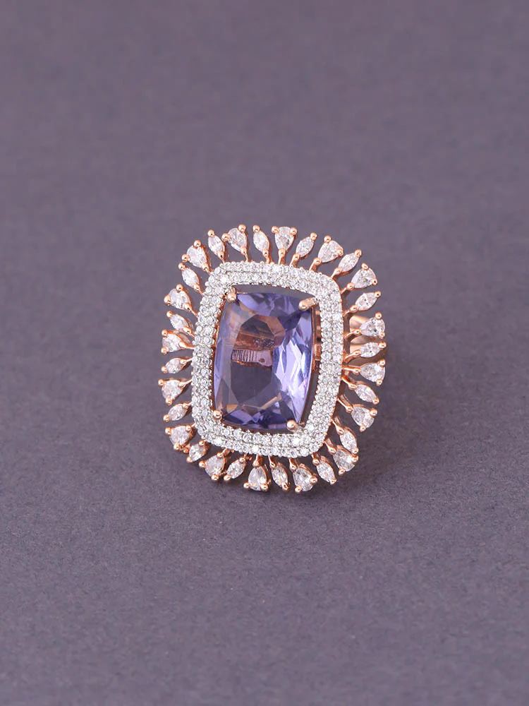 Purple Harriet Zirconia Ring - Image 3