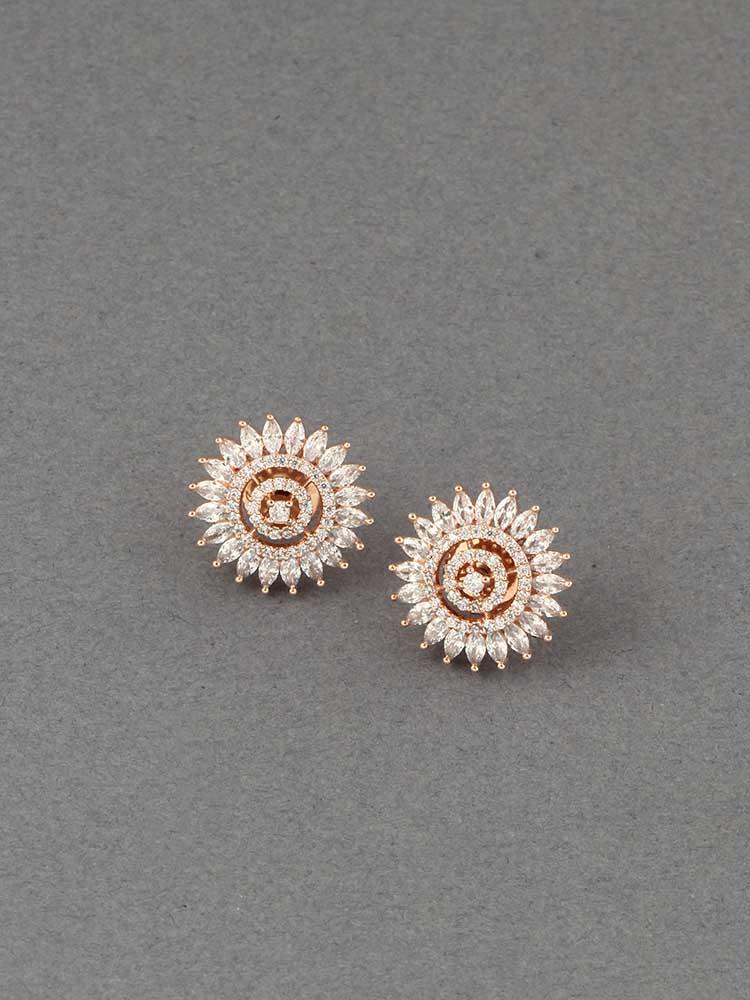 Rose Gold Rida Zirconia Studs - EOSS - Image 2