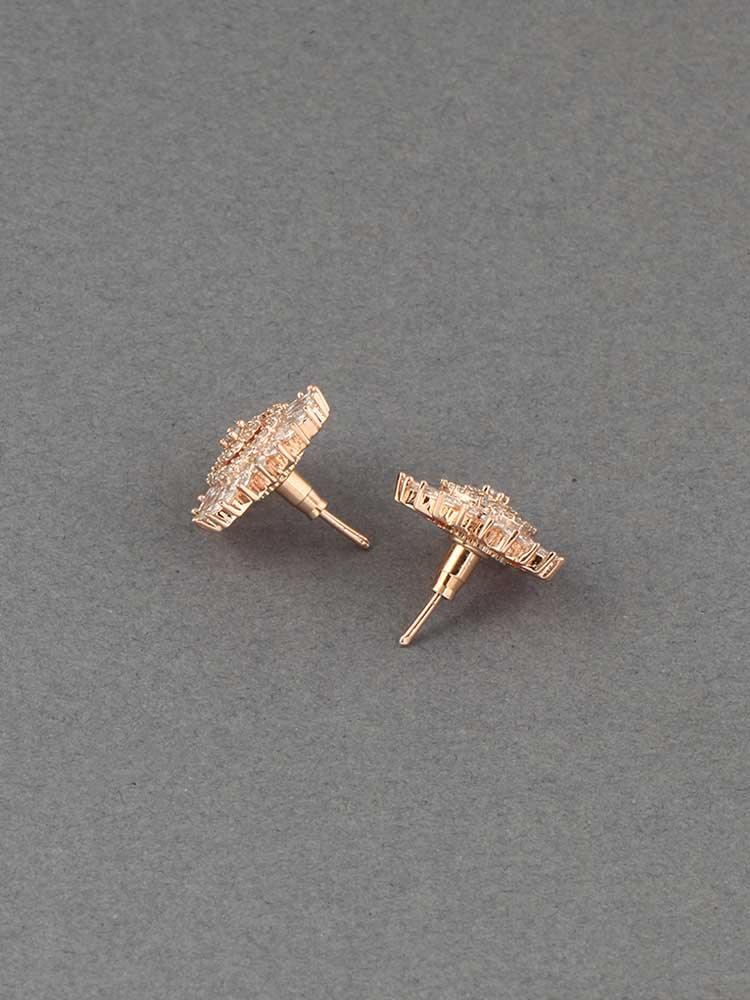 Rose Gold Rida Zirconia Studs - EOSS - Image 3