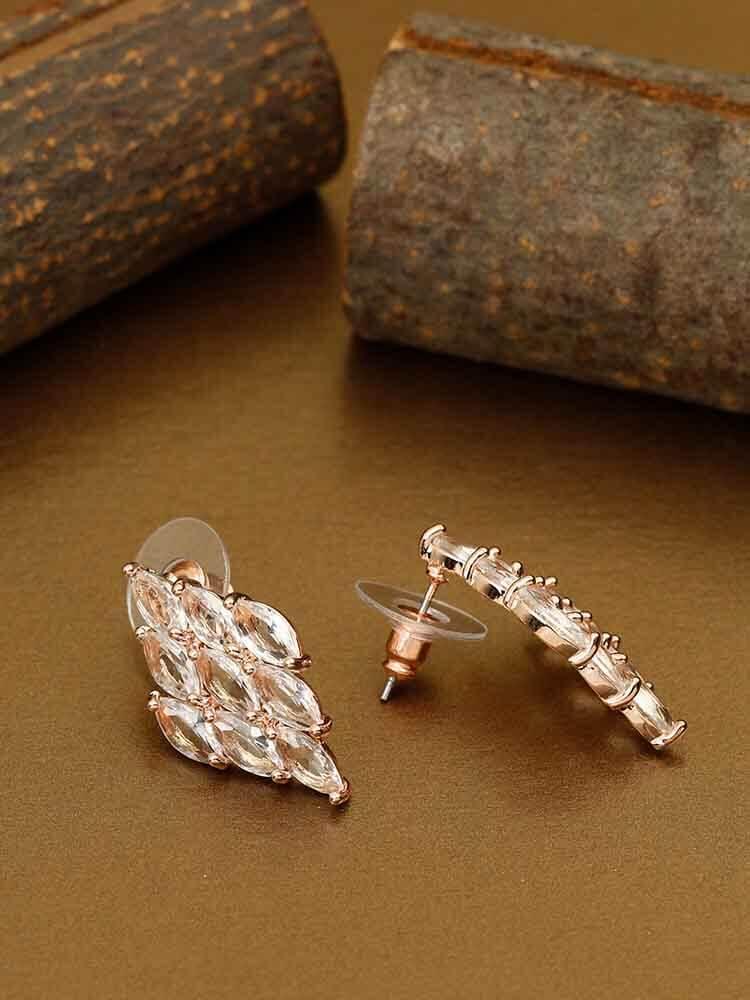 Rose Gold Rika Zirconia Studs - Image 3