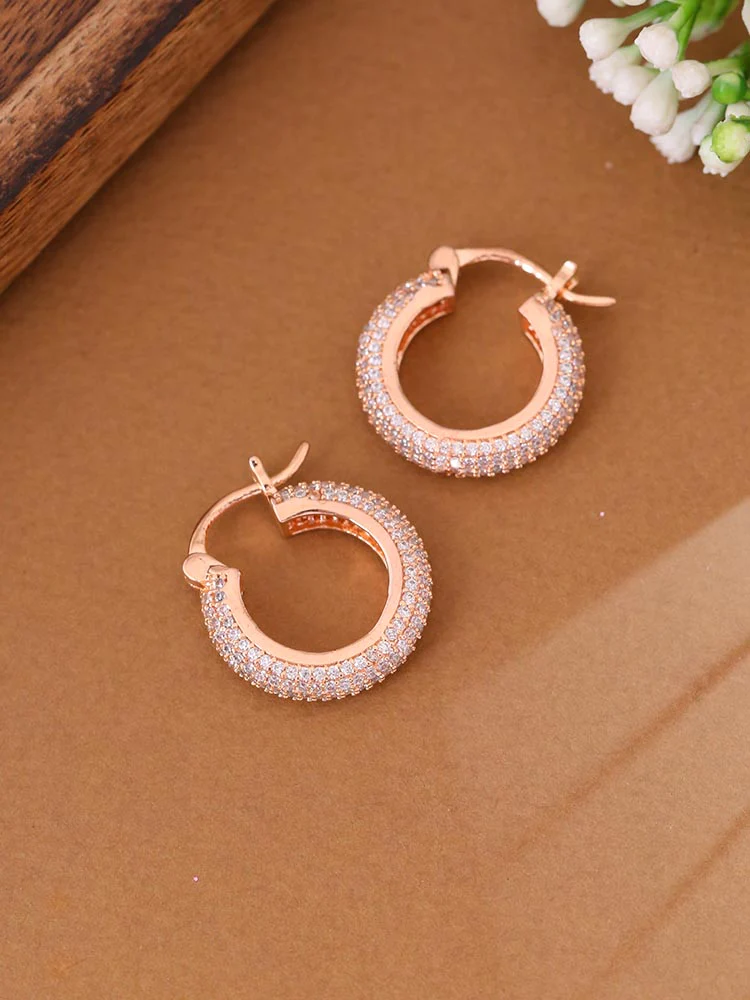 Rose Gold Rosalie Zirconia Hoops