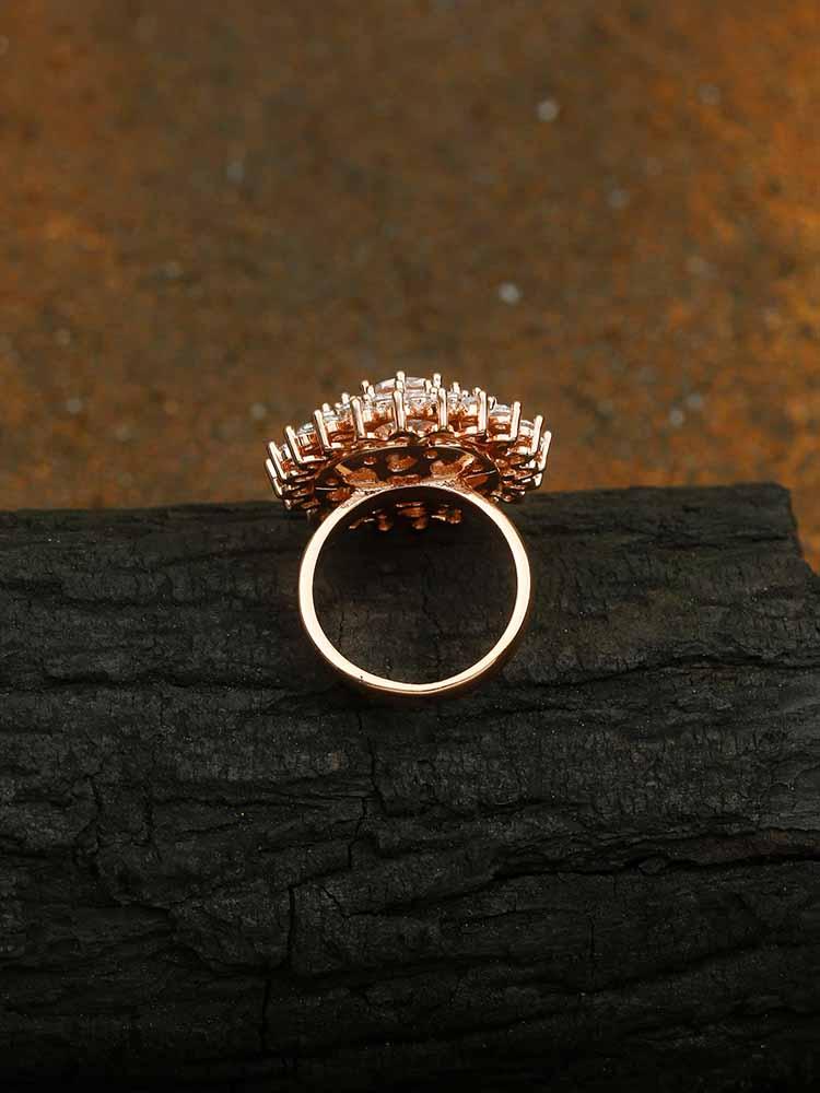 Rose Gold Saarya Zirconia Ring - EOSS - Image 2