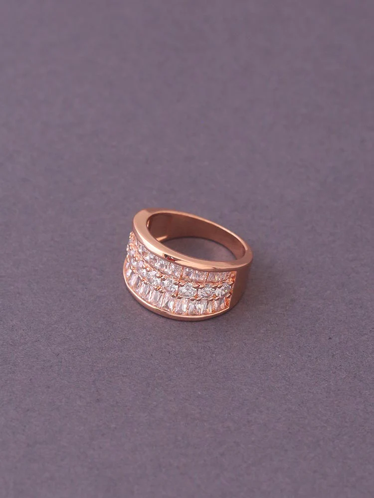 Rose Gold Sangram Zirconia Ring - EOSS - Image 3