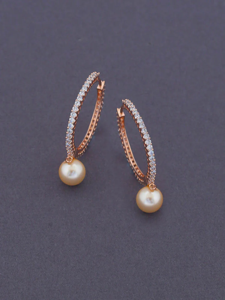 Rose Gold Sieta Zirconia Hoops - Image 3