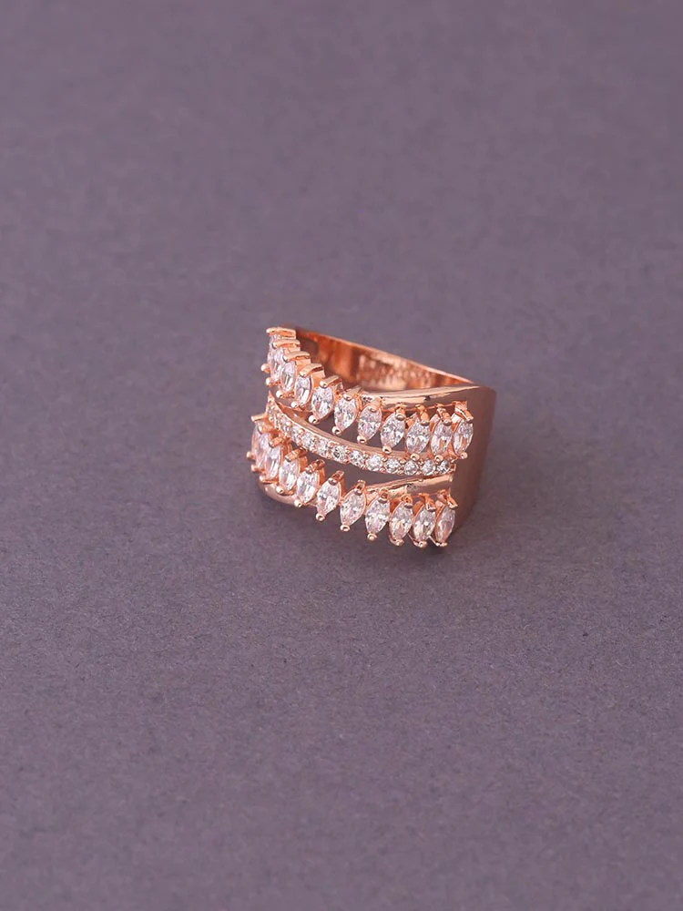 Rose Gold Suresh Zirconia Ring - EOSS - Image 3