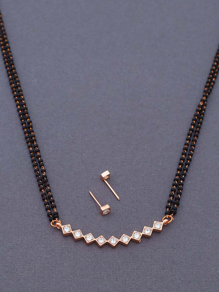 Rose Gold Tahini Mangalsutra Set - Image 3