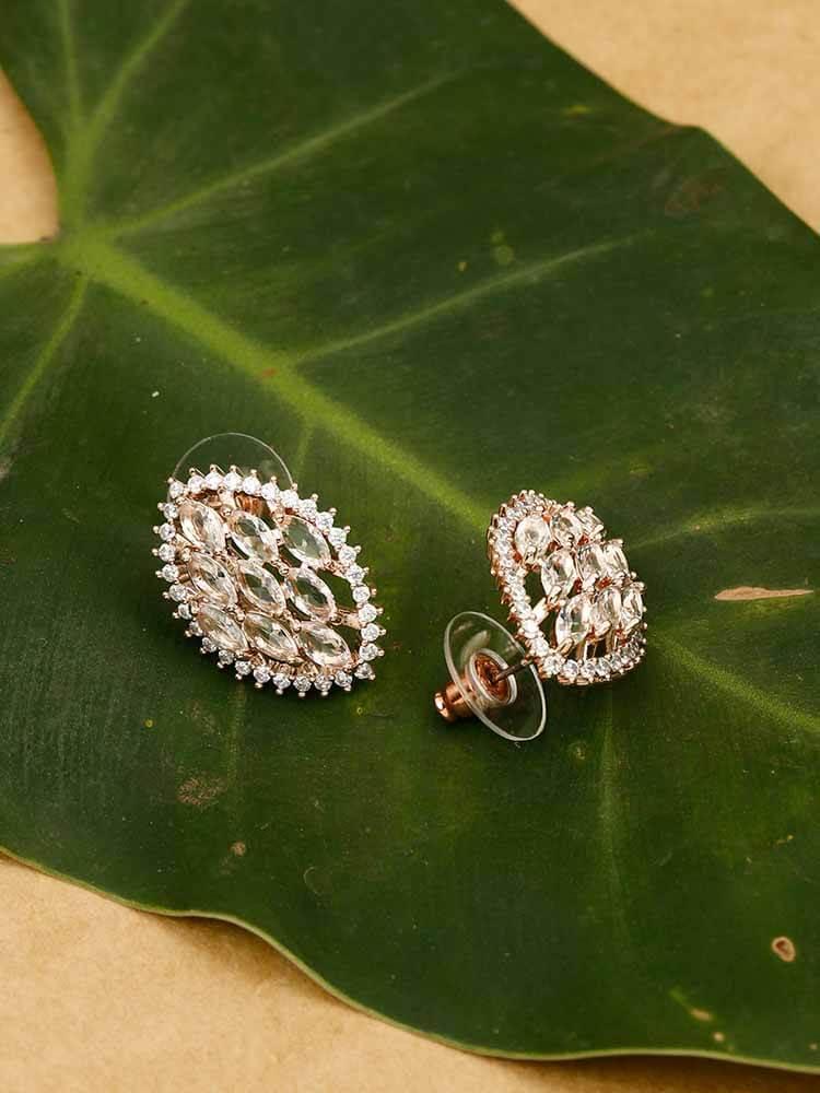Rose Gold Tarushree Zirconia Studs - EOSS - Image 3