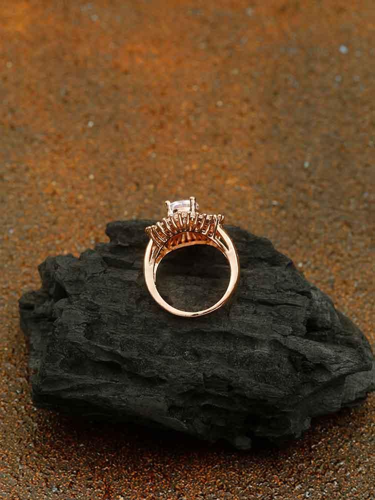Rose Gold Upasna Zirconia Ring - EOSS - Image 2