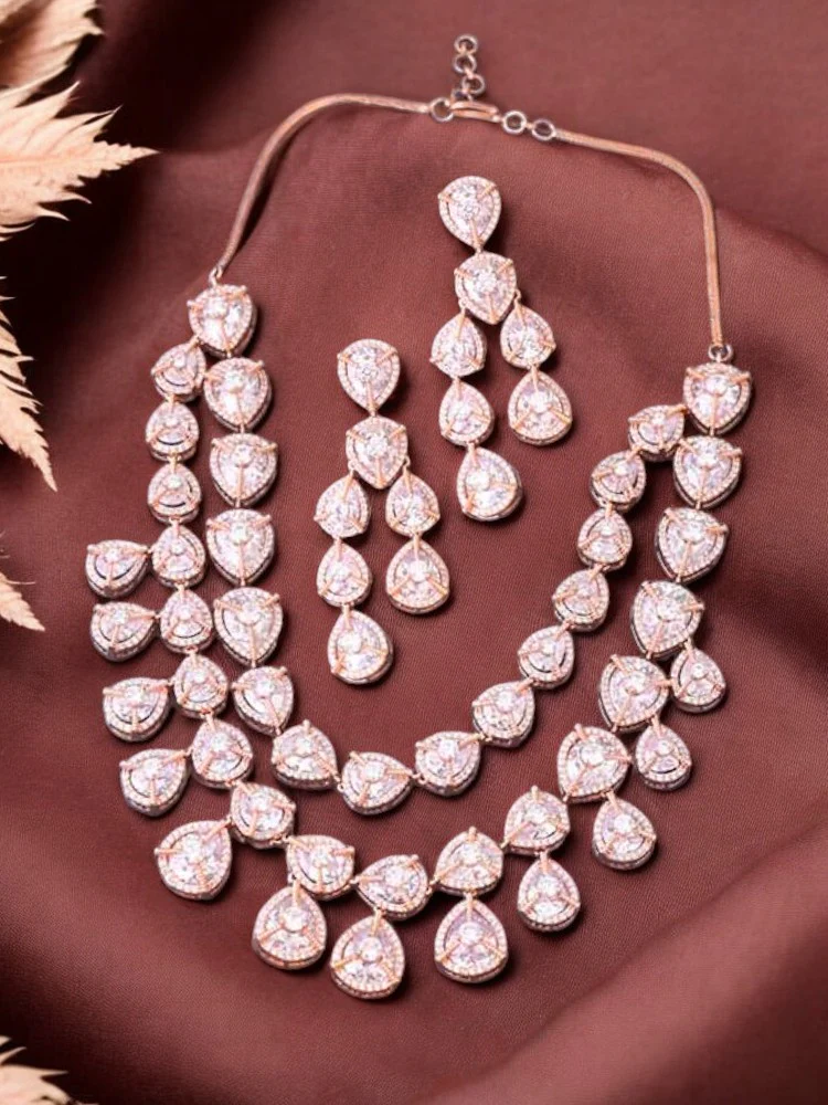 Rose Gold Ursula Zirconia Jewellery Set - Image 2