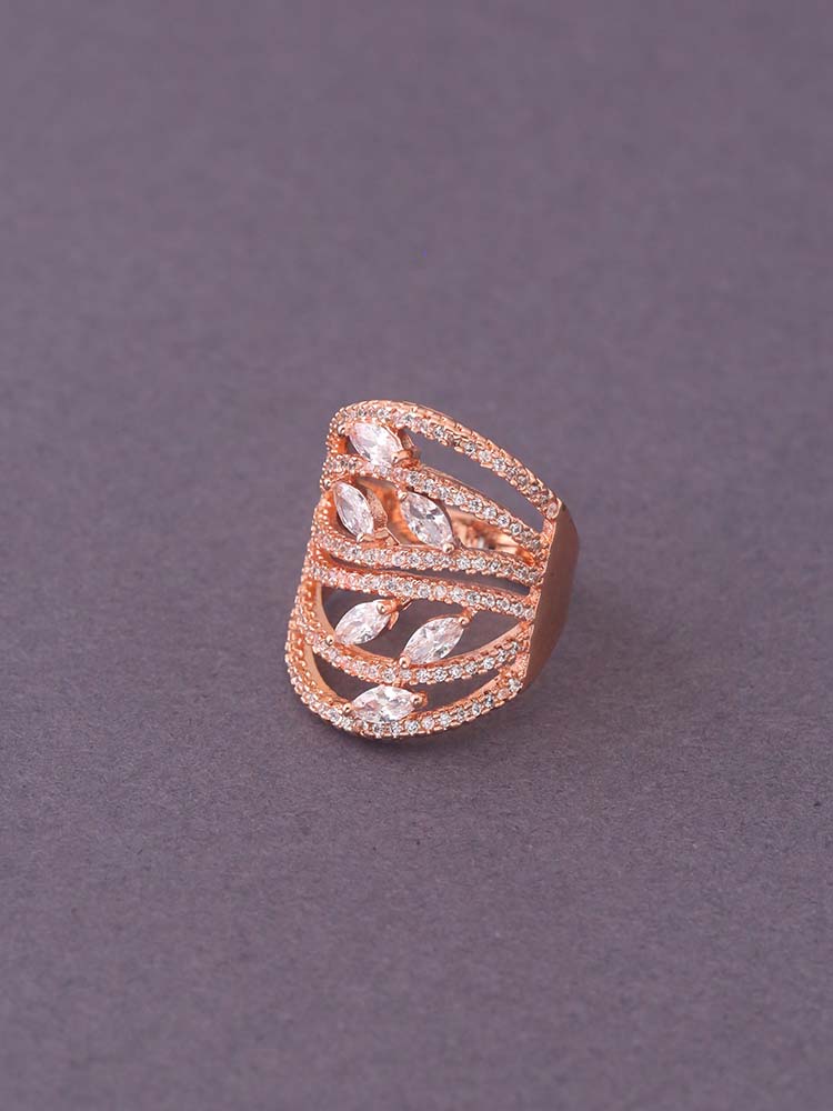 Rose Gold Varada Zirconia Ring - EOSS - Image 3