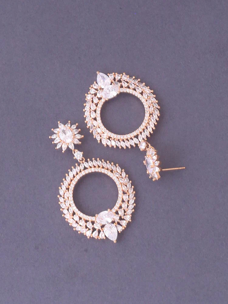 Rose Gold Veronica Zirconia Danglers - Image 4