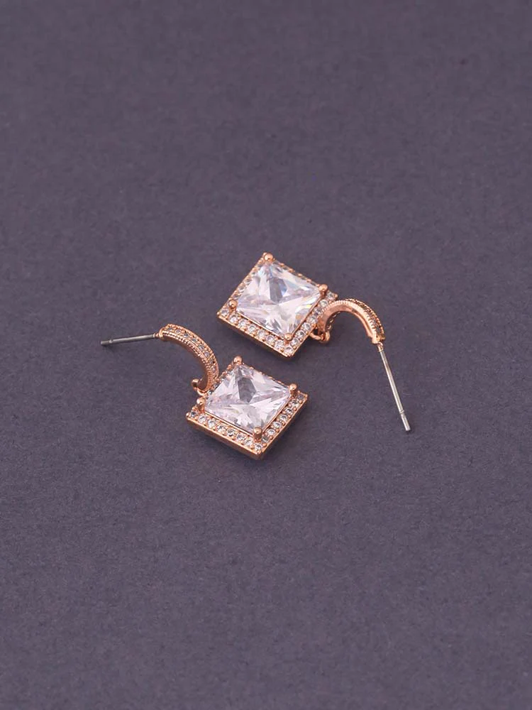 Rose Gold Zita Zirconia Hoops - Image 4