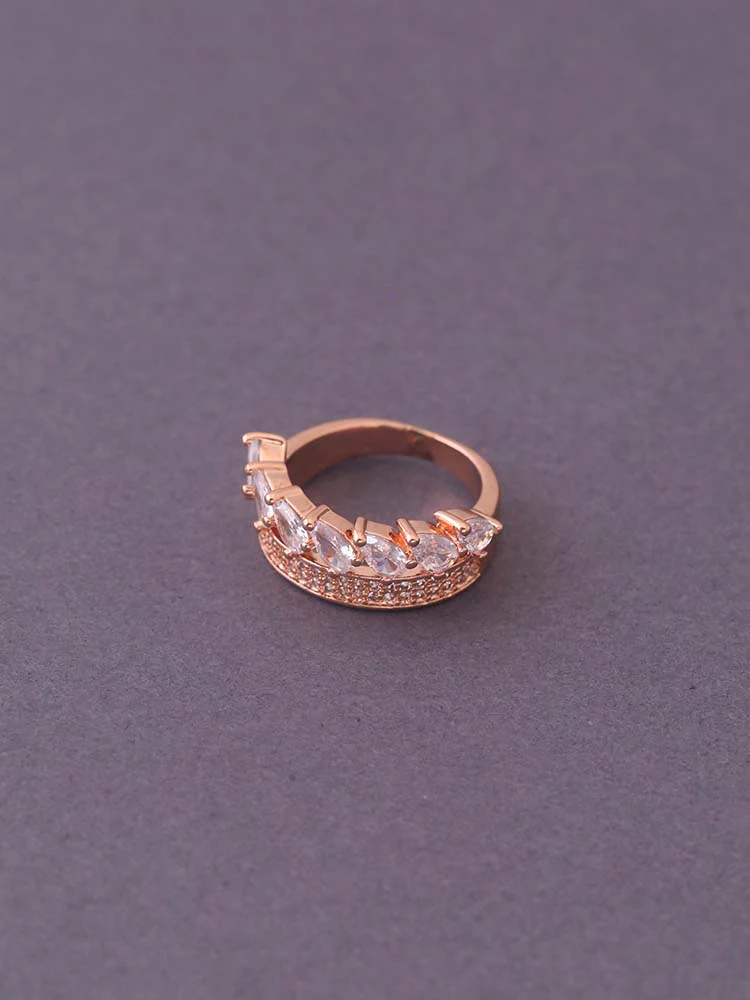 Rose Gold Zuna Zirconia Ring - EOSS - Image 3