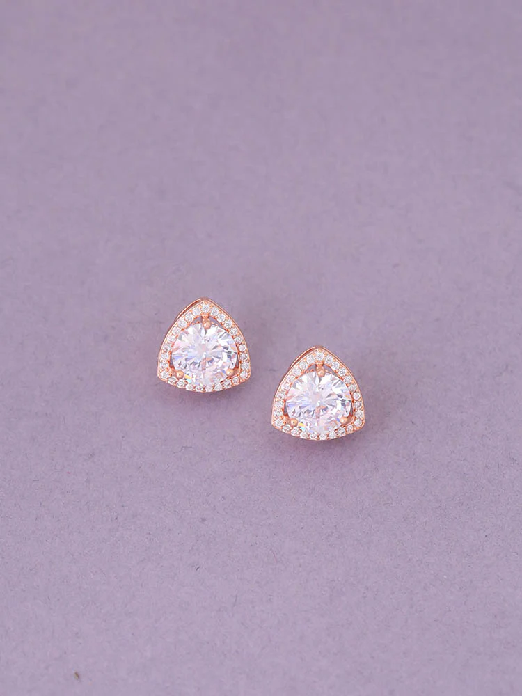 Rose Gold Latte Zirconia Studs - Image 2