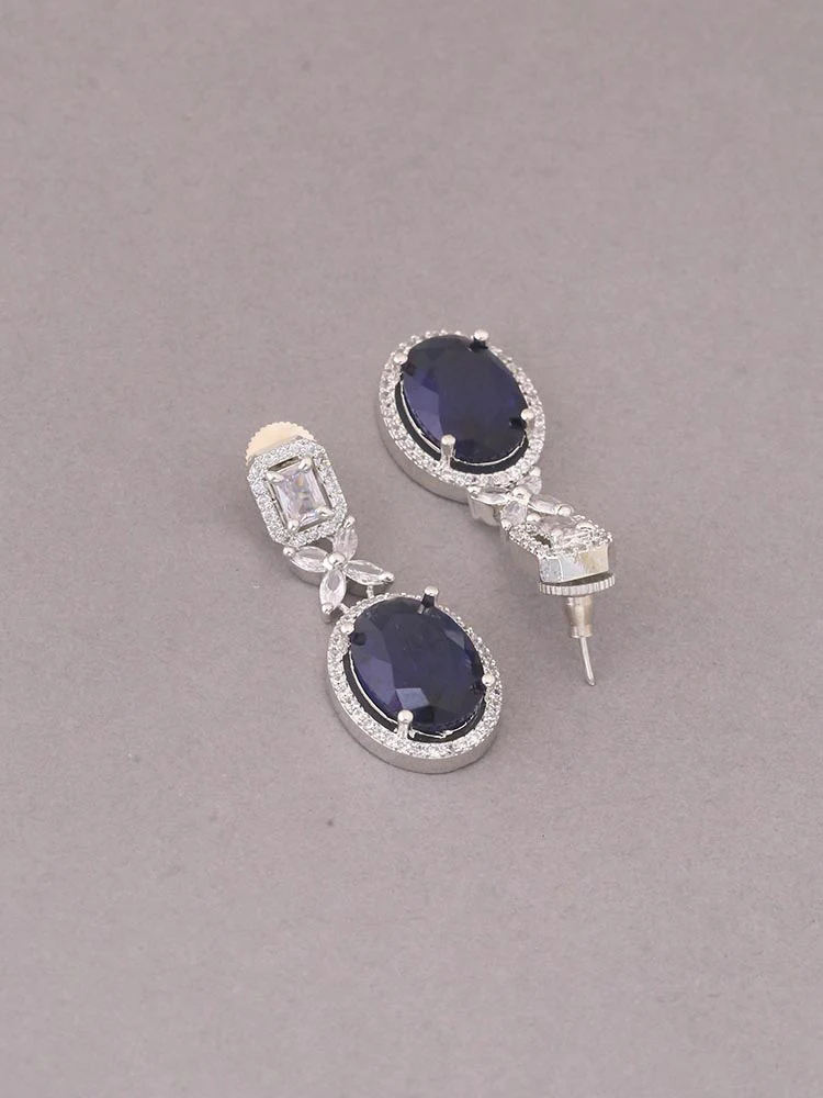 Royal Blue Icardi Zirconia Danglers - Image 3