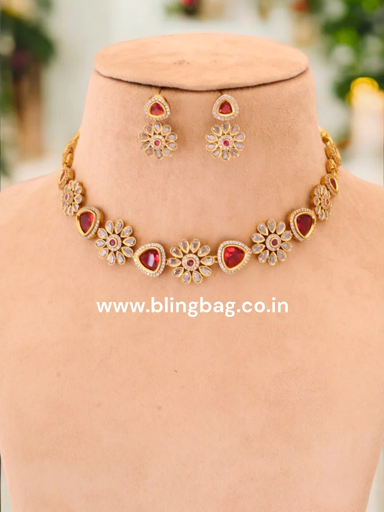 Ruby Antje Victorian Jewellery Set - New Arrival - Image 2