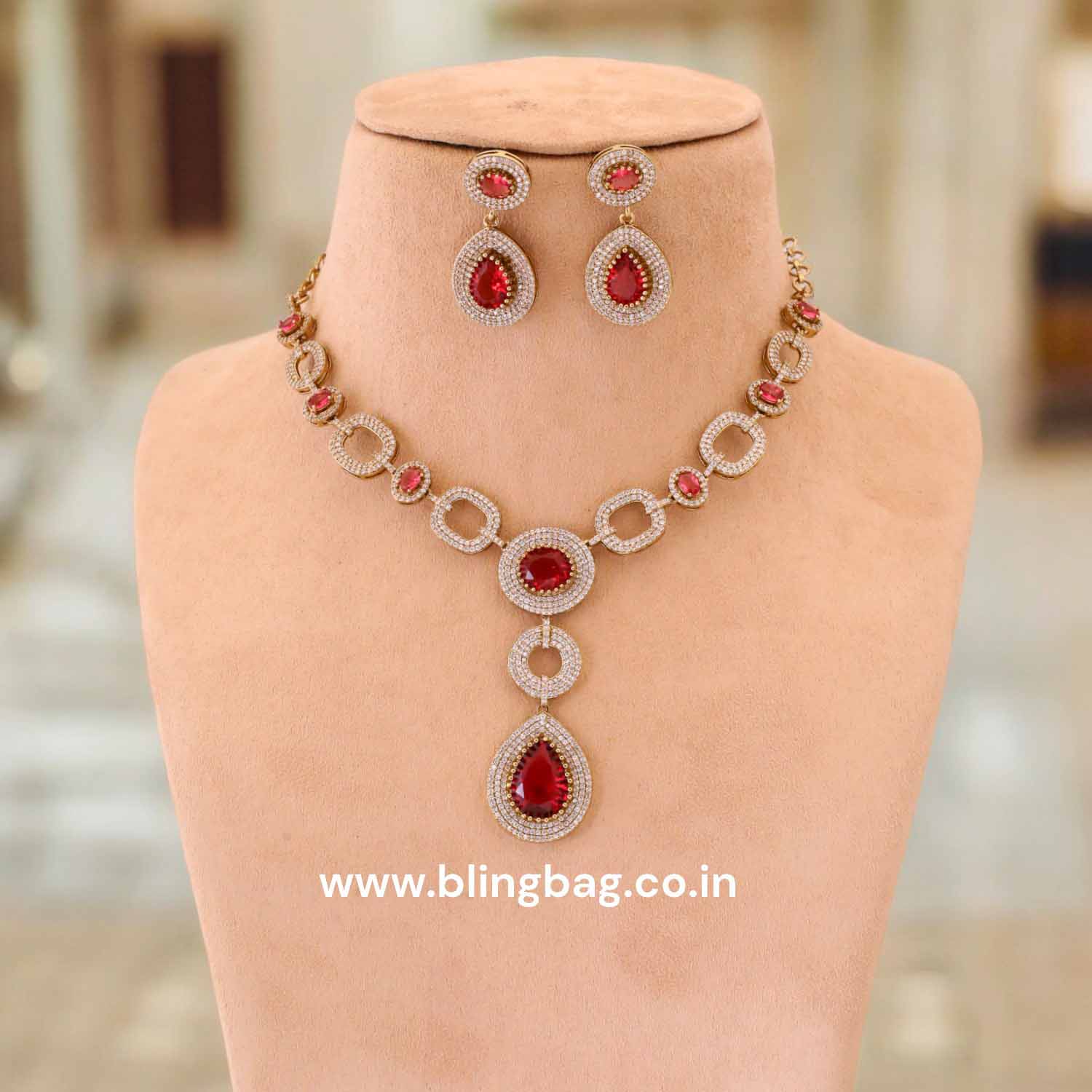 Ruby Christa Victorian Jewellery Set - New Arrival - Image 2