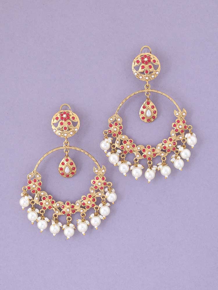 Ruby Darshana Ethnic Chandbalis - Image 2