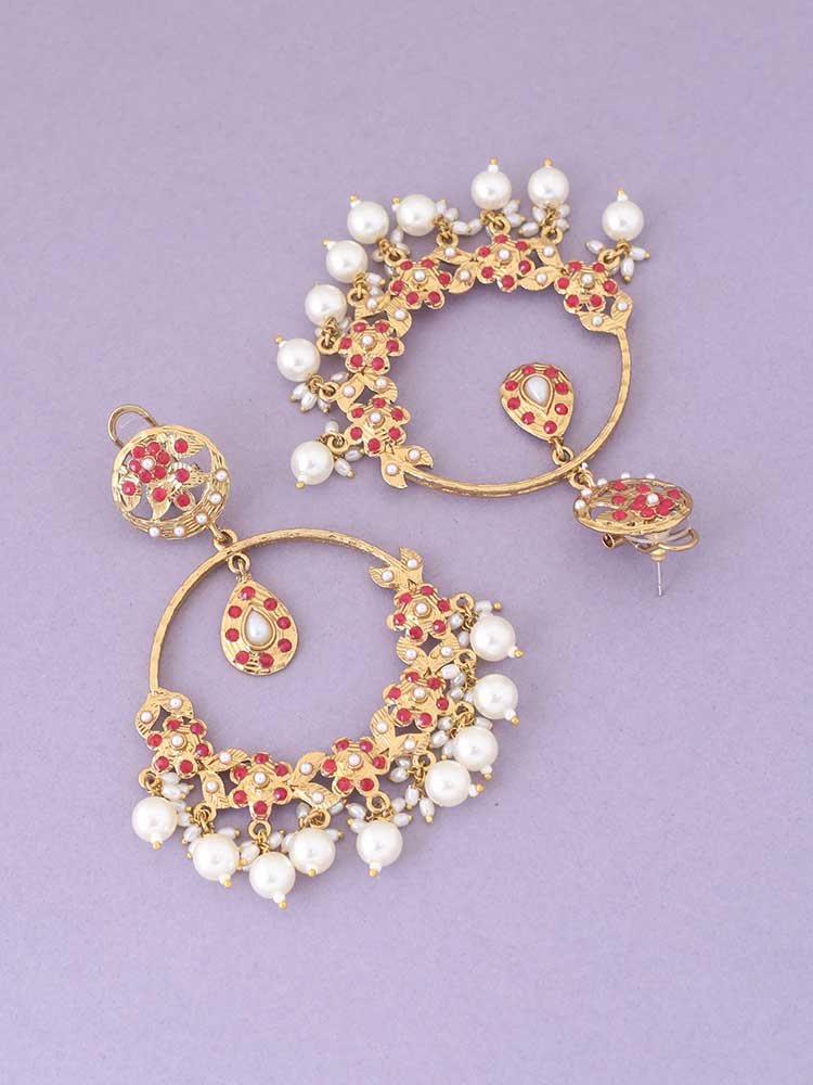 Ruby Darshana Ethnic Chandbalis - Image 3