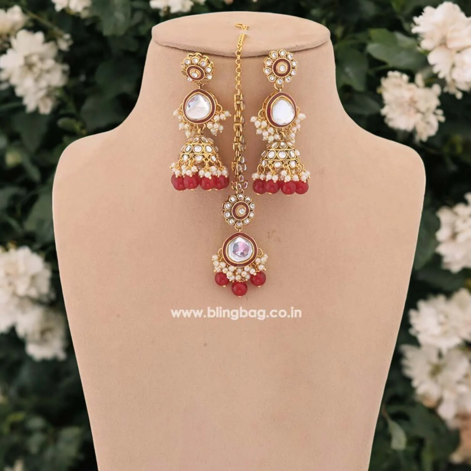 Ruby Deepti Kundan Jewellery Set - EOSS - Image 3