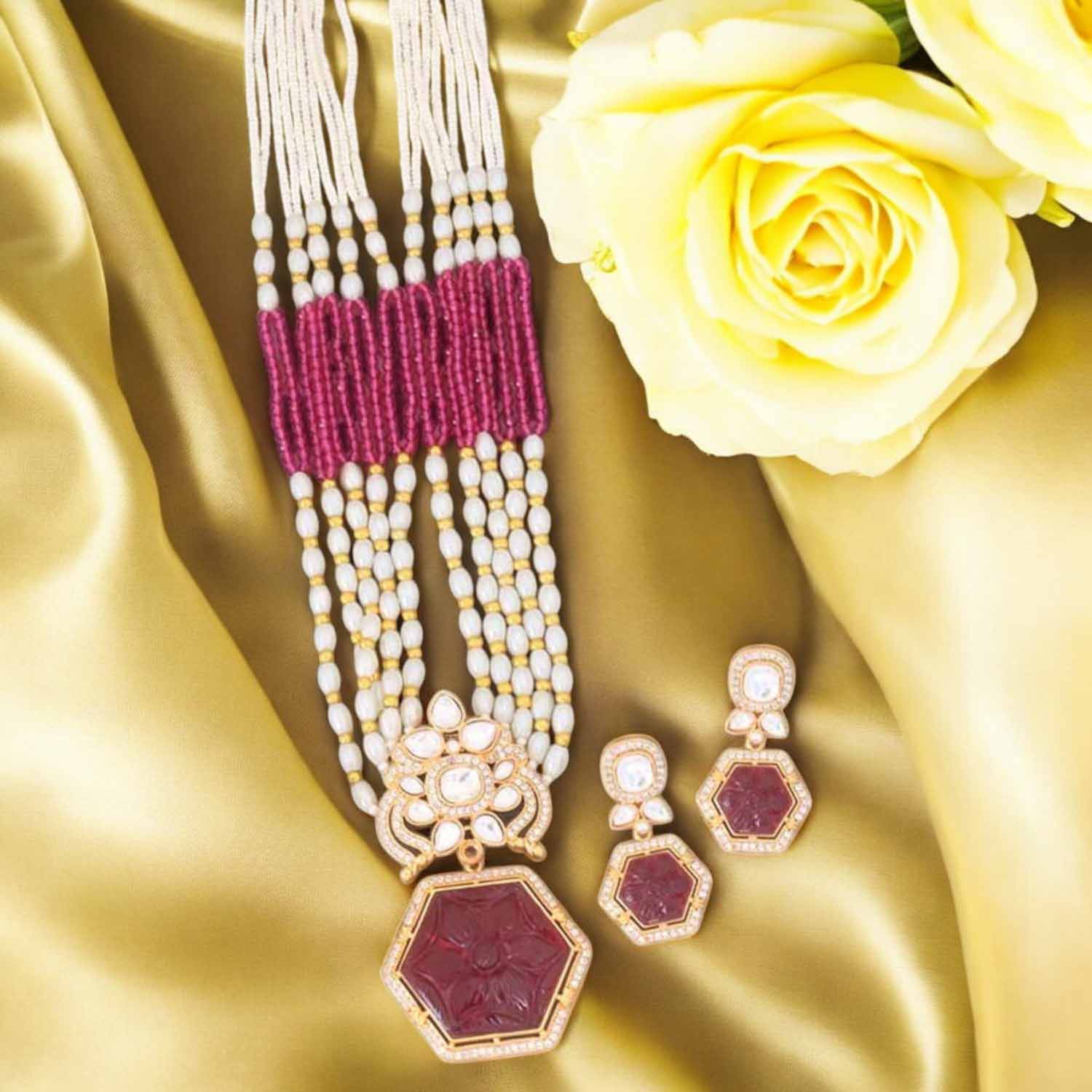 Ruby Dhruvika Kundan Jewellery Set - EOSS - Image 2