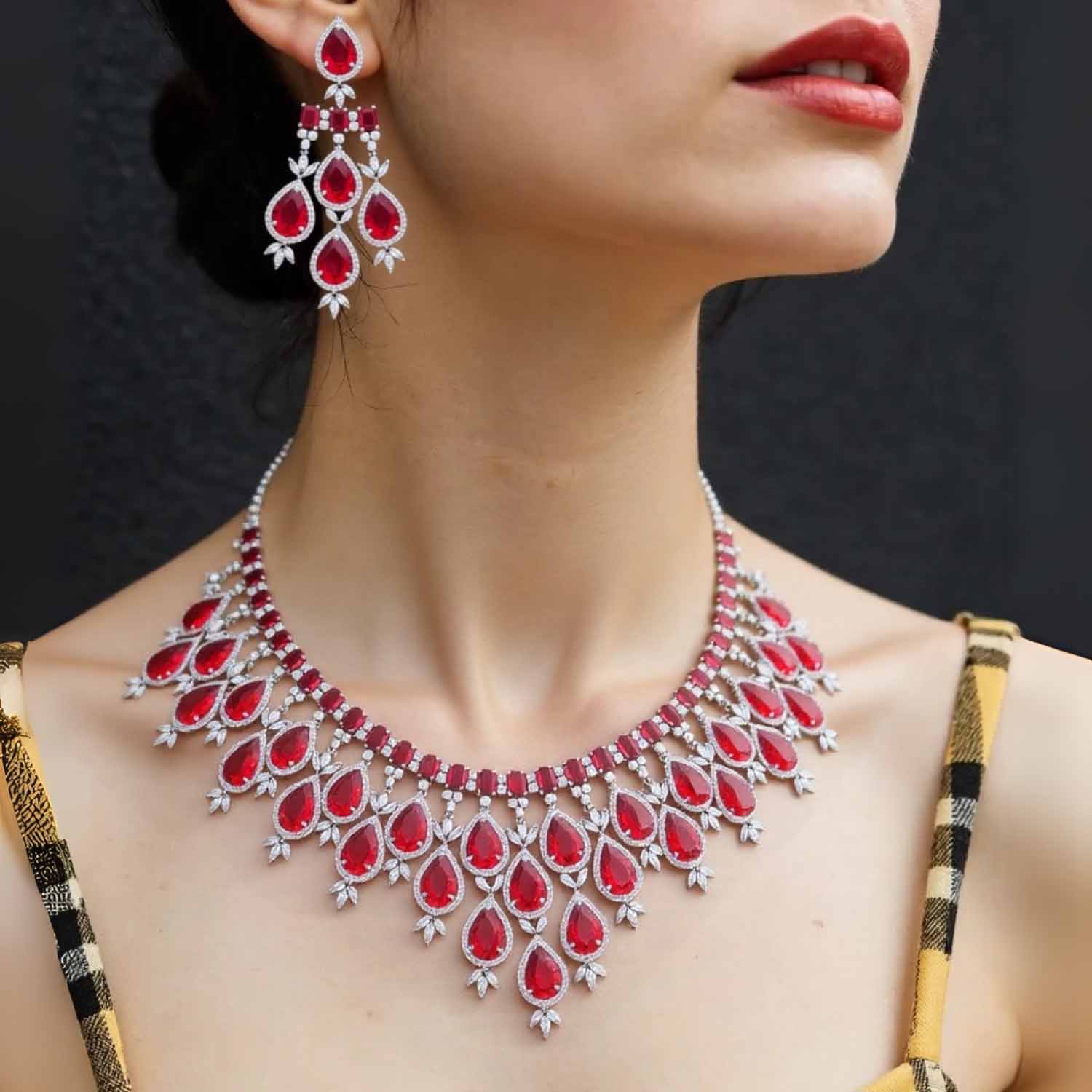 Ruby Frieda Zirconia Jewellery Set - Image 3
