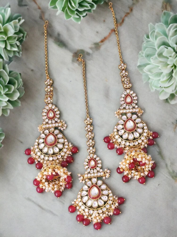 Ruby Jinal Maang Tikka Set - Image 2