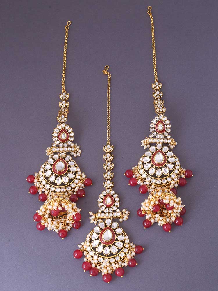 Ruby Jinal Maang Tikka Set - Image 3