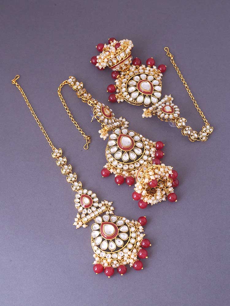 Ruby Jinal Maang Tikka Set - Image 4