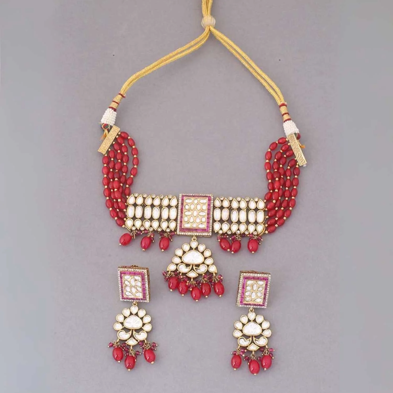 Ruby Kacela Kundan Jewellery Set - Image 5