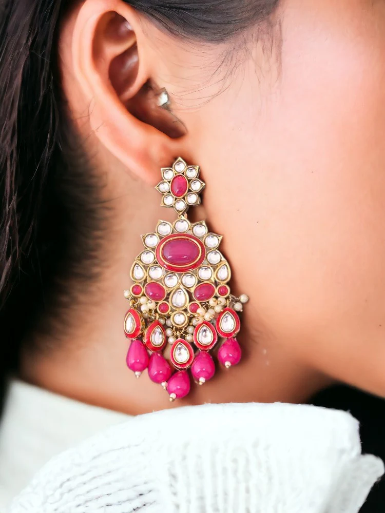 Pink Kyra Danglers - Image 2
