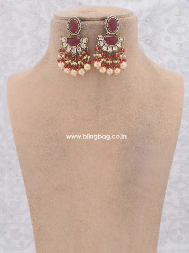 Ruby Nyancy Kundan Jewellery Set - EOSS - Image 3