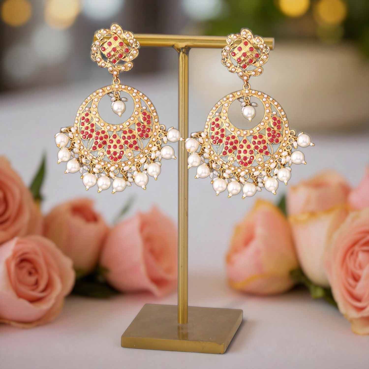 Ruby Urva Ethnic Chaandbalis - Image 2