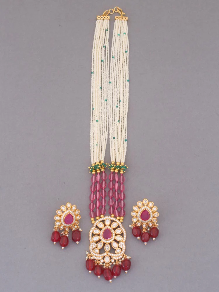 Ruby Vaani Kundan Jewellery Set - EOSS - Image 3