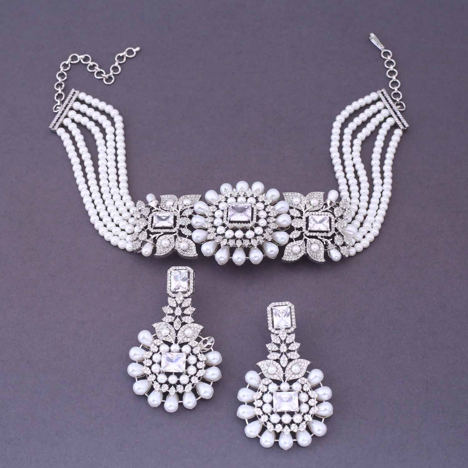 Silver Adalee Zirconia Jewellery Set - Image 4