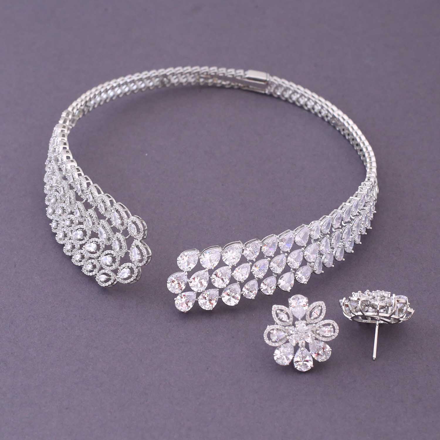 Silver Anison Hasli Zirconia Jewellery Set - Image 4