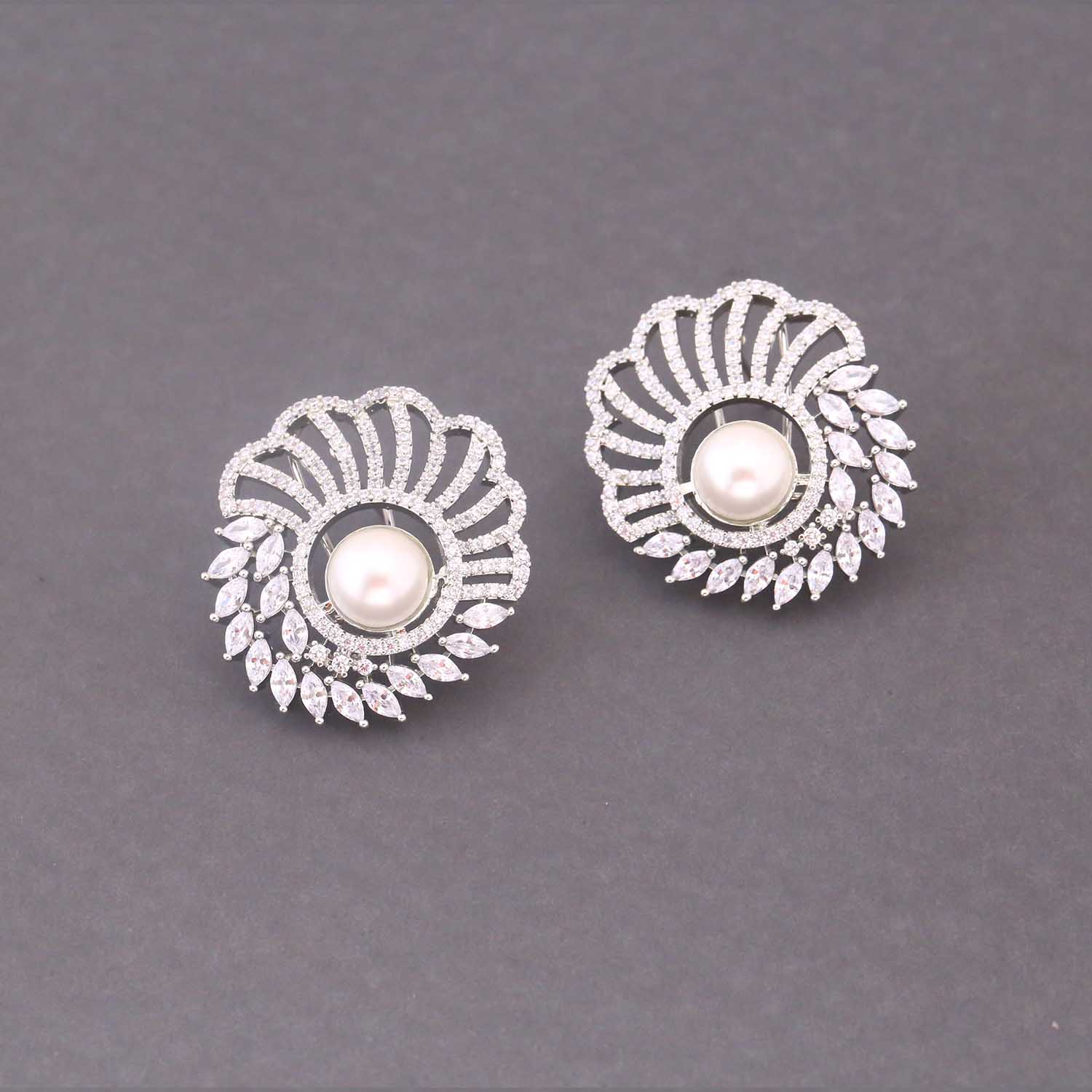 Silver Arabella Zirconia Studs - Image 2