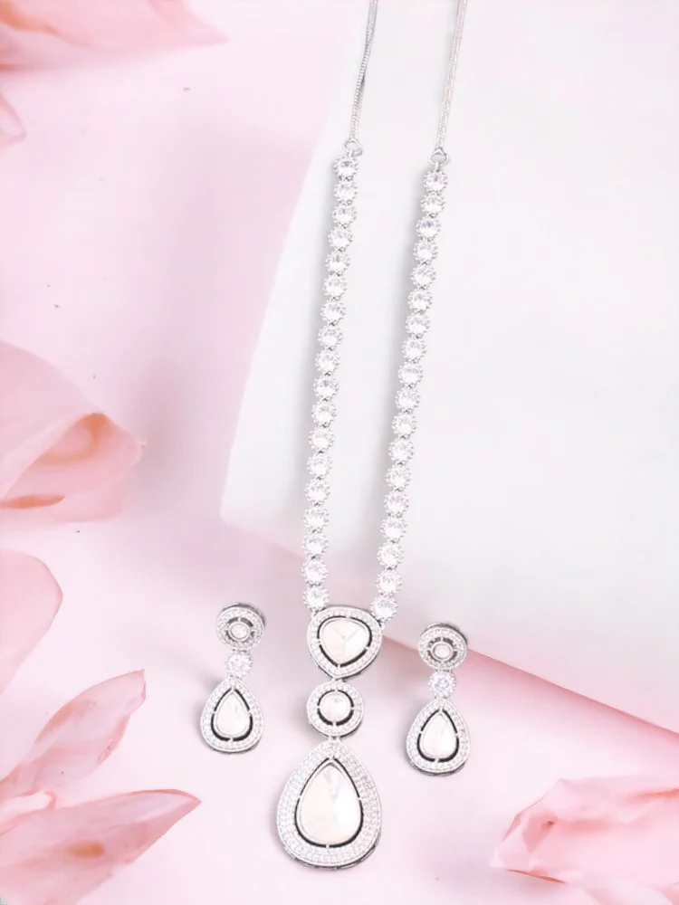 Silver Belen Zirconia Jewellery Set - Image 2