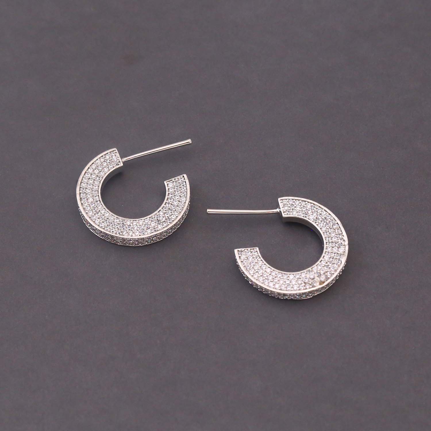 Silver Elania Zirconia Hoops - Image 4