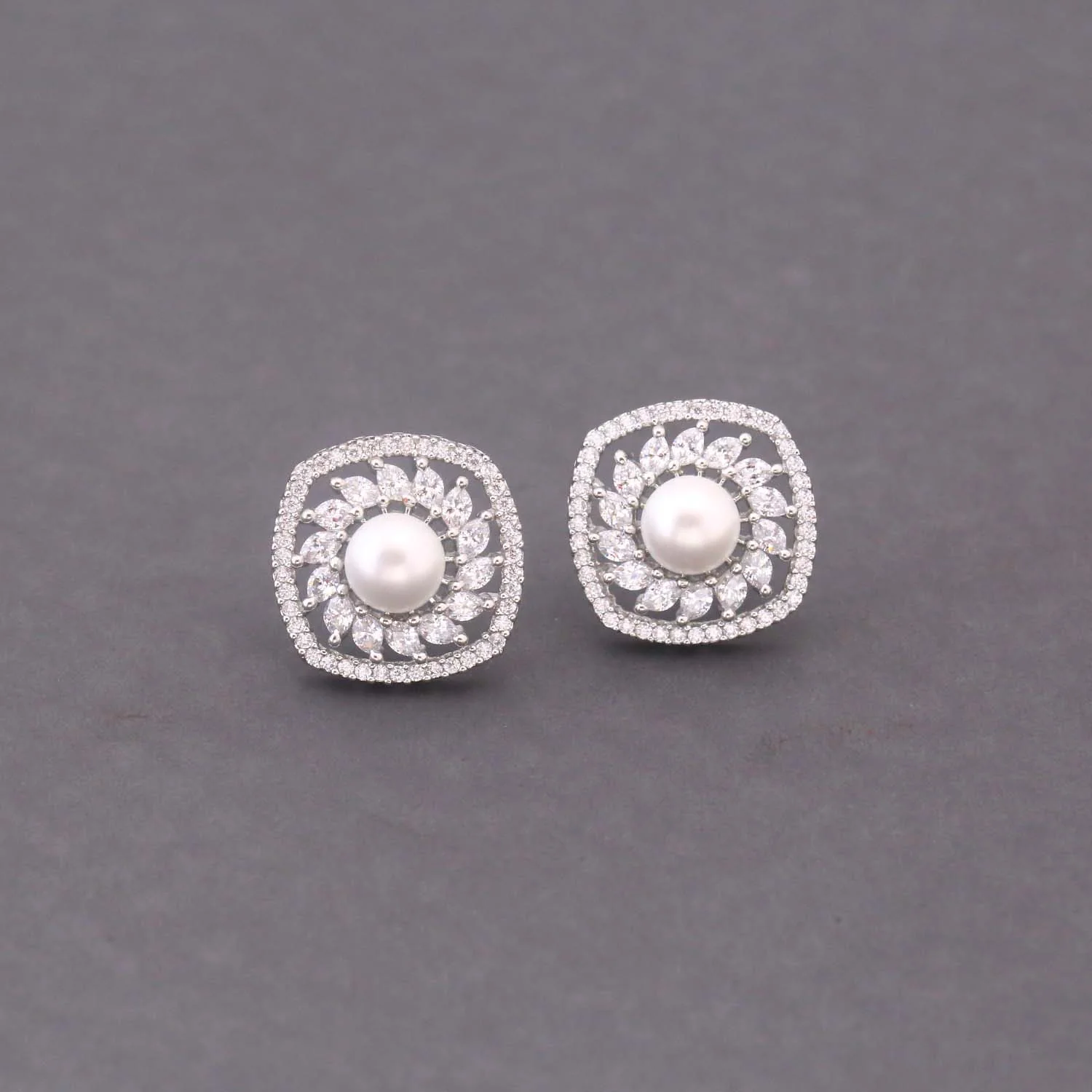 Silver Elodie Zirconia Studs - Image 2