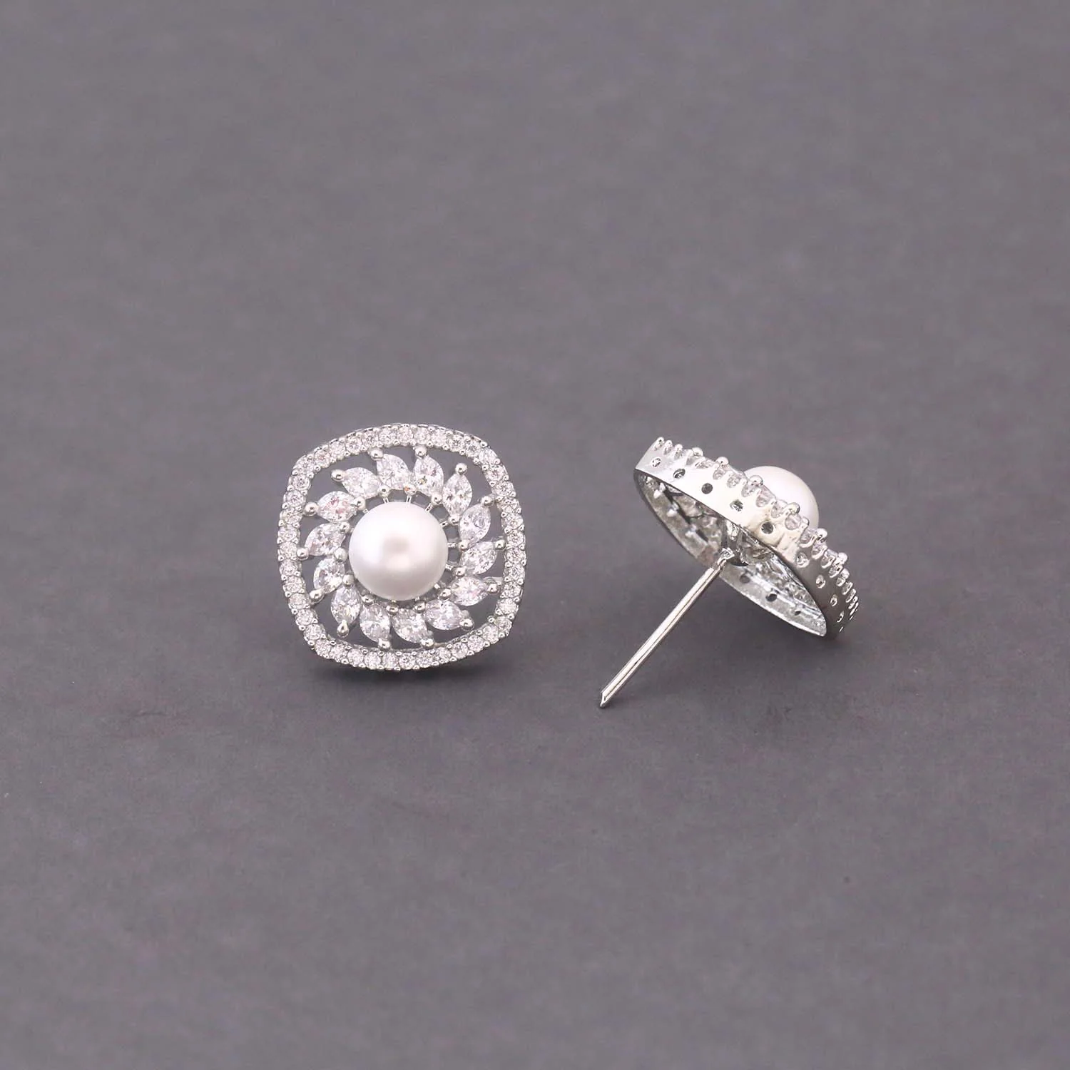 Silver Elodie Zirconia Studs - Image 3