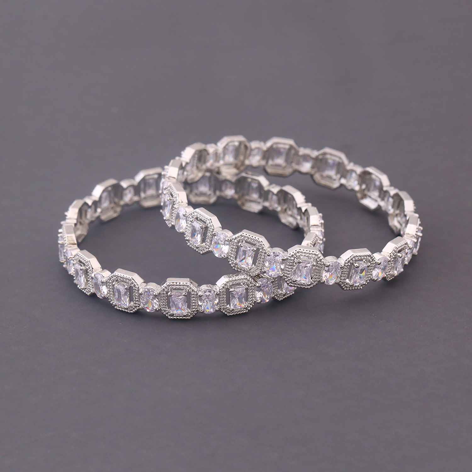 Silver Elowyn Zirconia Bangles - Image 3