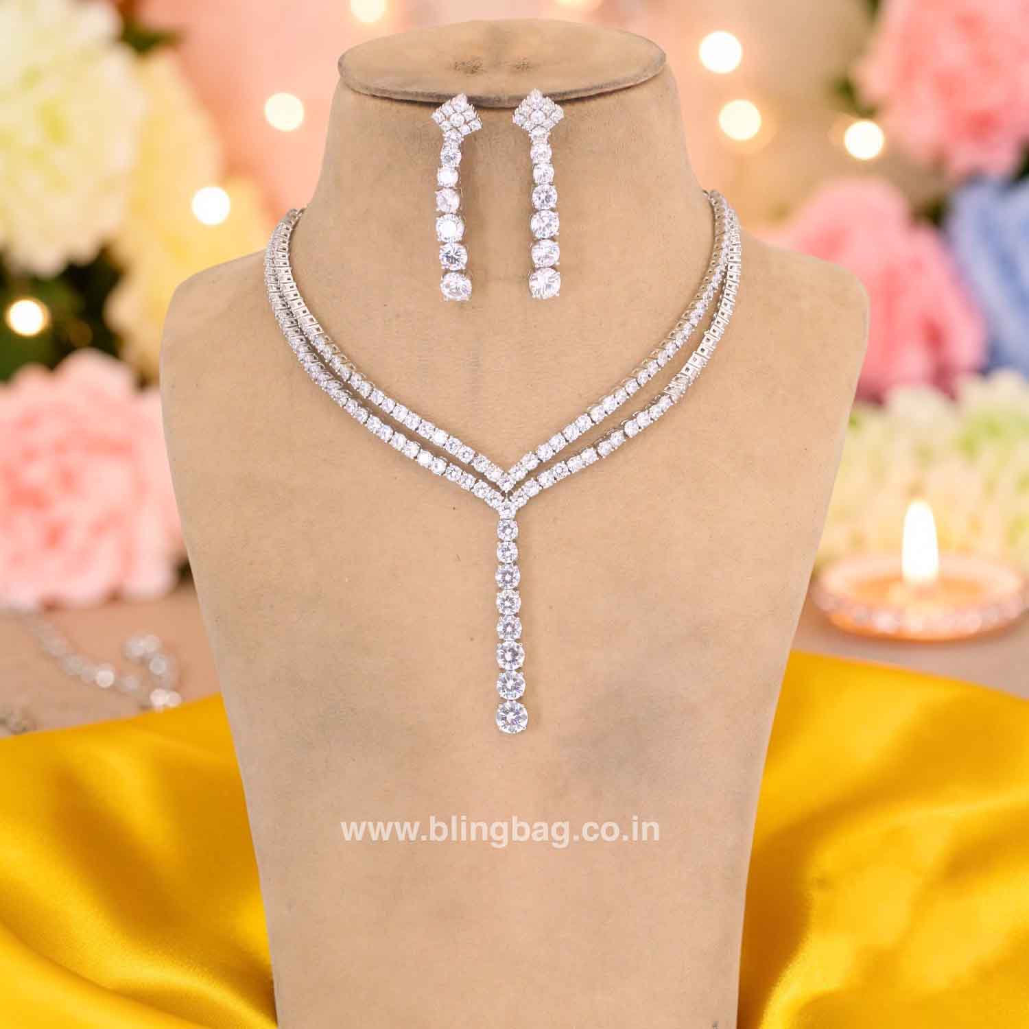 Silver Lyira Zirconia Jewellery Set - Image 3