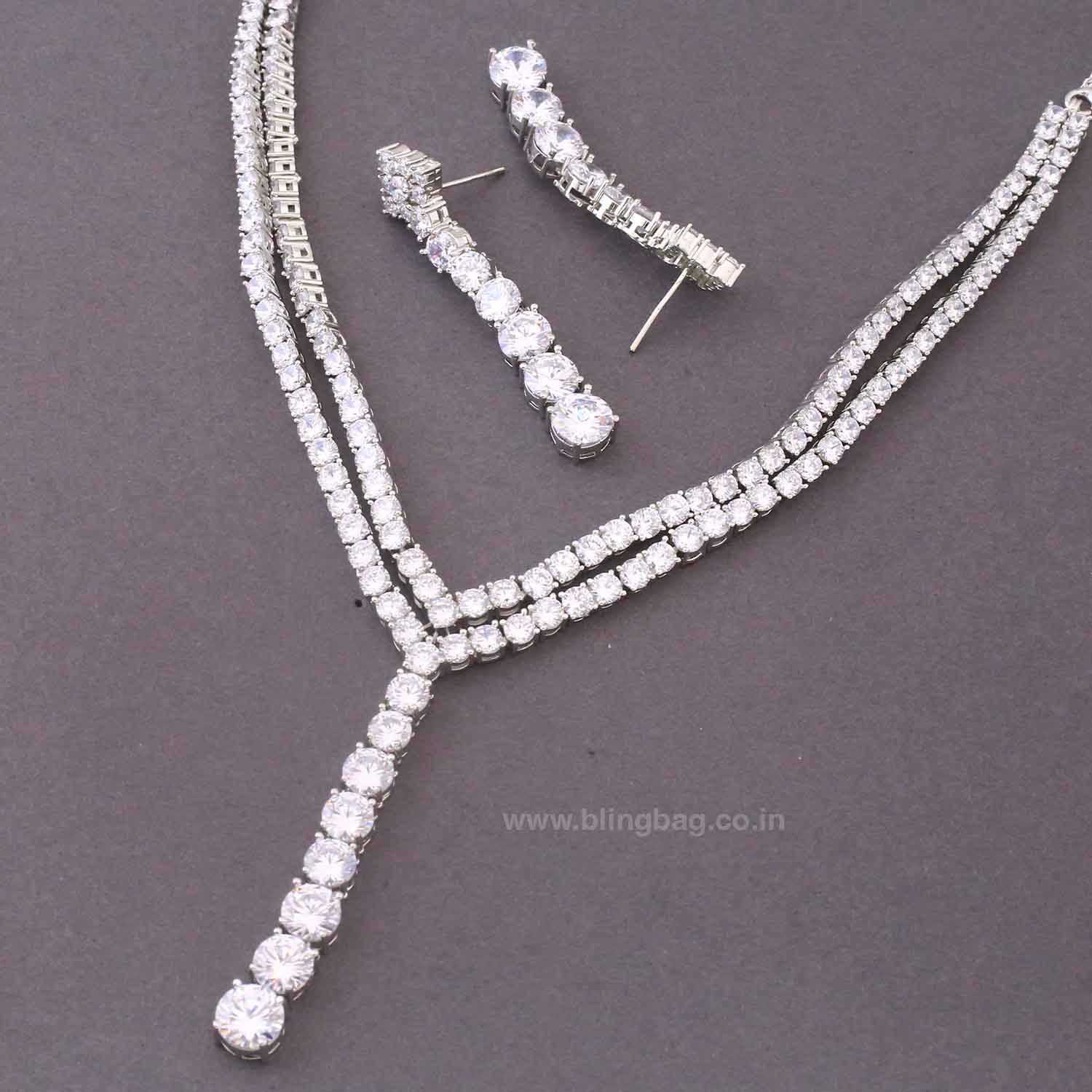 Silver Lyira Zirconia Jewellery Set - Image 5
