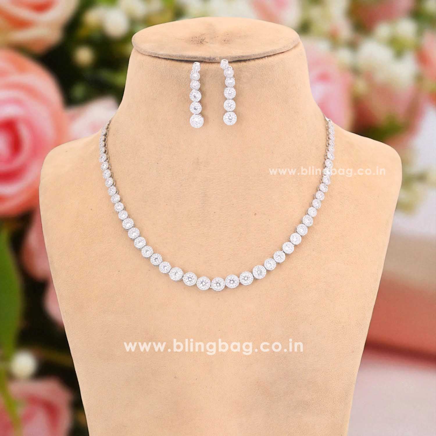 Silver Mayraa Zirconia Jewellery Set - Image 3