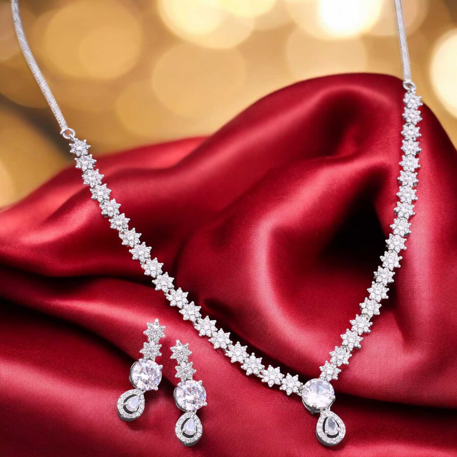 Silver Darisa Zirconia Jewellery Set