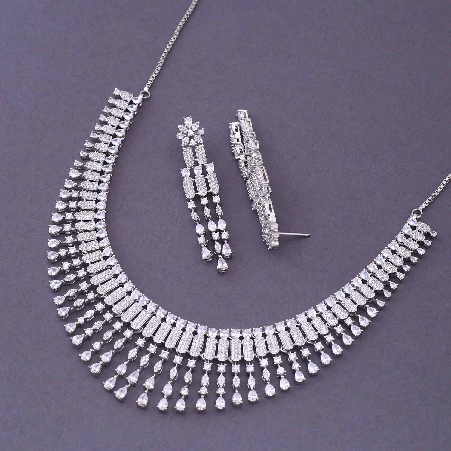 Silver Mishana Zirconia Jewellery Set - Image 4