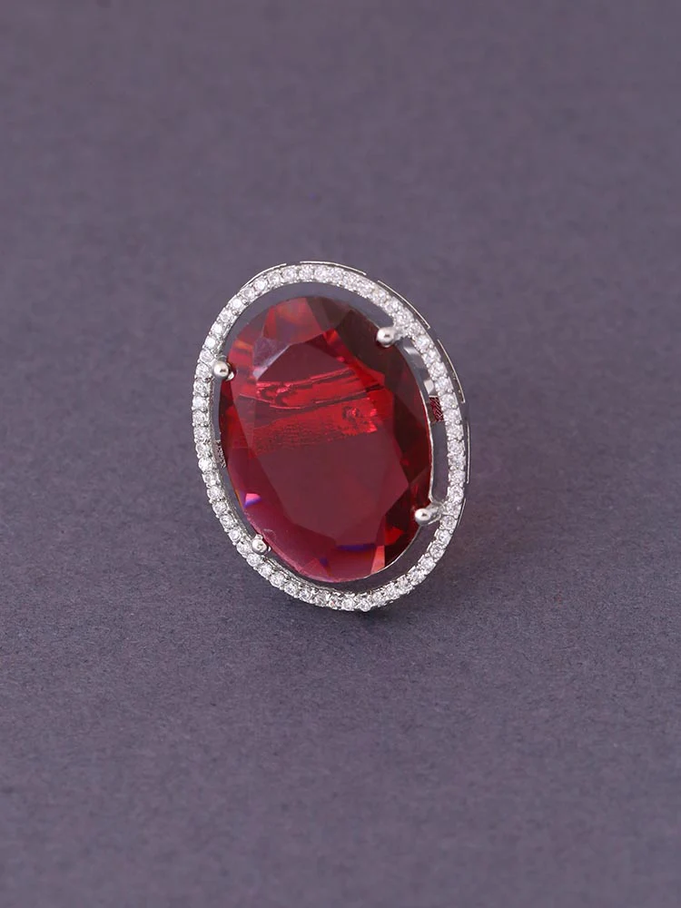 Silver Rani Estelle Zirconia Ring - EOSS - Image 2