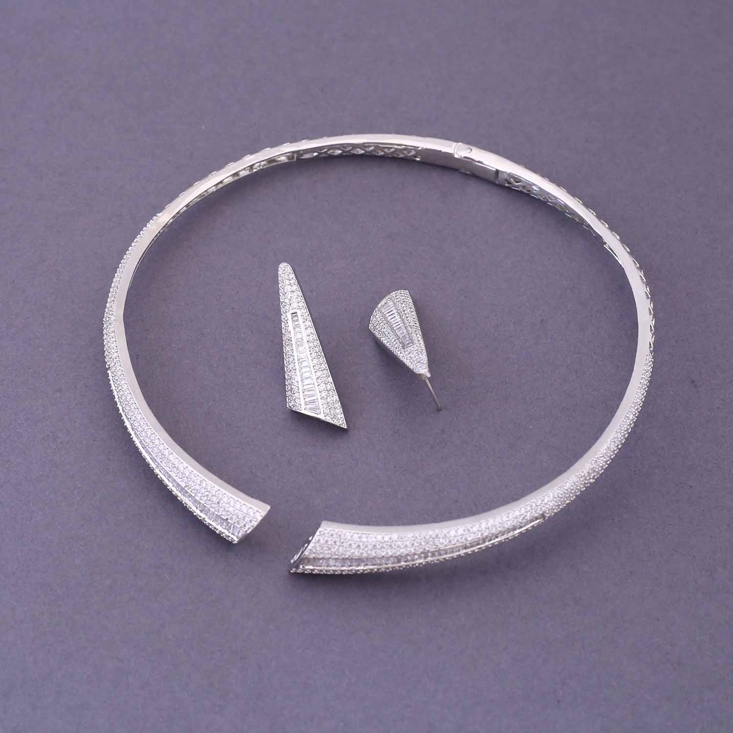 Silver Sally Hasli Zirconia Jewellery Set - Image 4